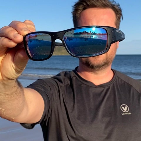 SORRENTO POLARIZED SUNGLASSES (BLACK/CYAN)