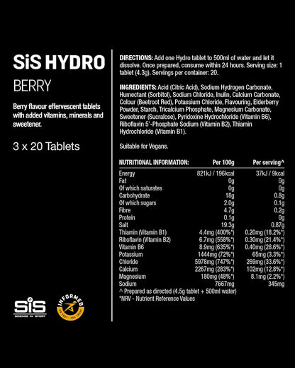 SIS Electrolyte Hydration Tablets- Berry